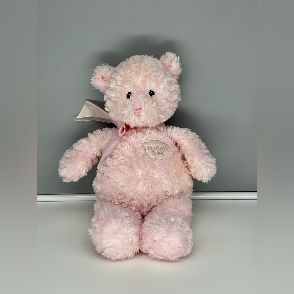 Gund Baby My First Teddy Bear Pink Plush Stuffed Animal 58617 Sewn Eyes 14” - Picture 2 of 9